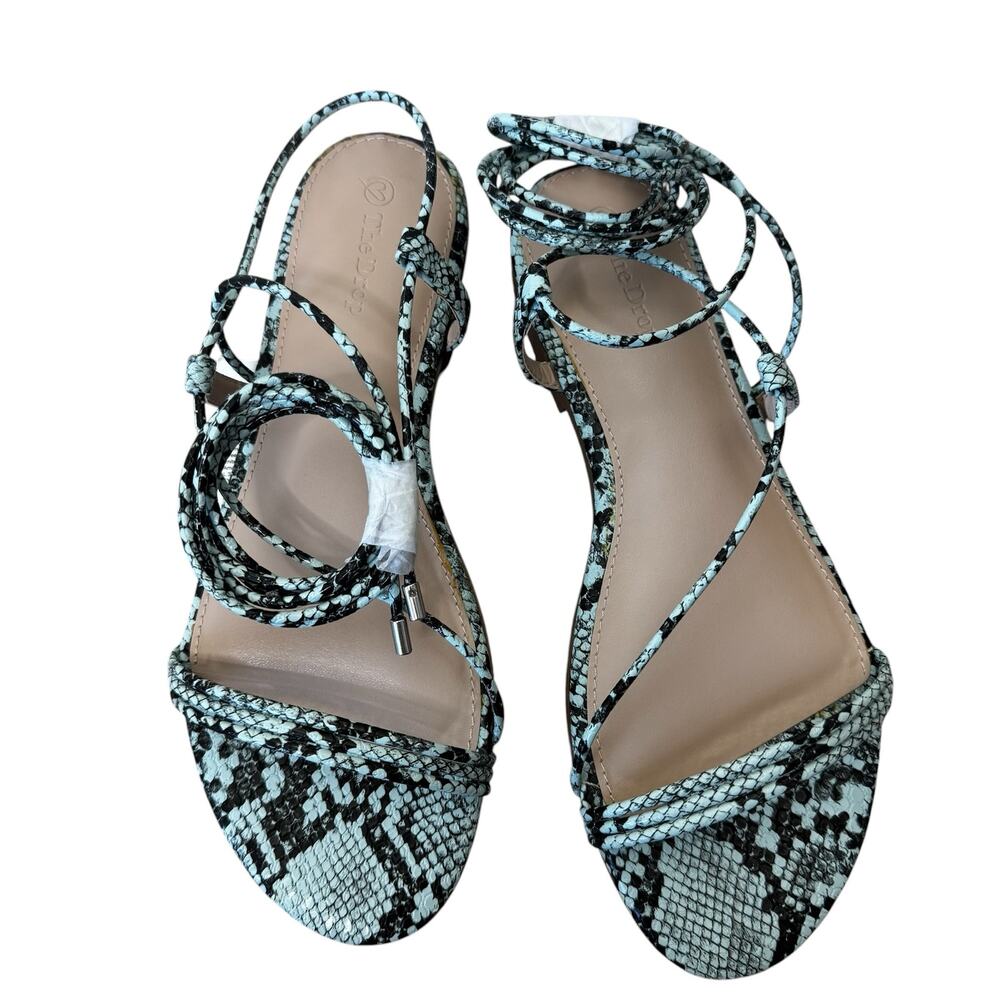 THE DROP Samantha Teal Snake Gladiator Strappy Sandal Size 8.5